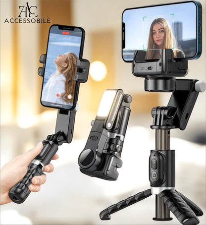 Gimbal Stabilizer, Extendable Selfie Stick Tripod, Face Tracking With Wireless Remote